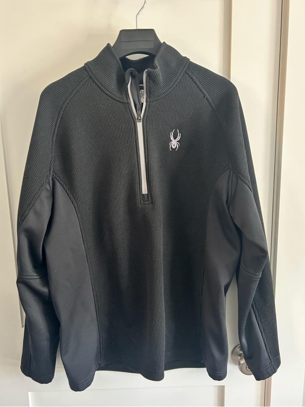 Spyder Men’s Black Half-Zip Pullover with Contrast Zip